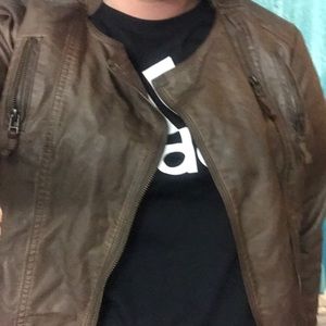 Brown leather jacket